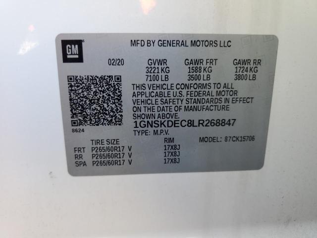 2020 CHEVROLET TAHOE POLI - 1GNSKDEC8LR268847