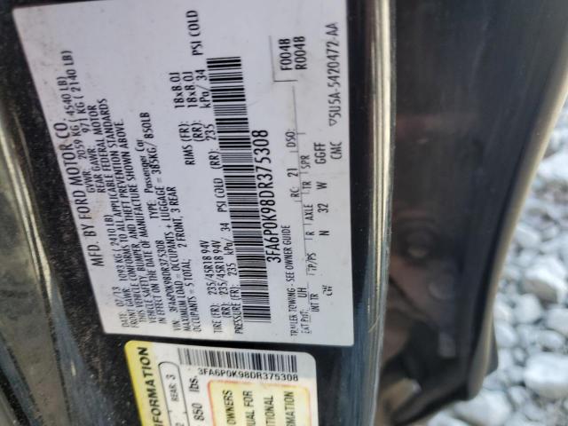 2013 FORD FUSION TITANIUM - 3FA6P0K98DR375308