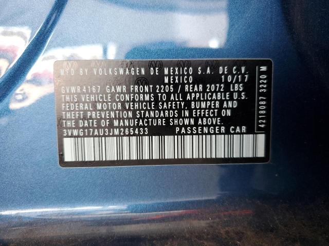 2018 VOLKSWAGEN GOLF S 3VWG17AU3JM265433
