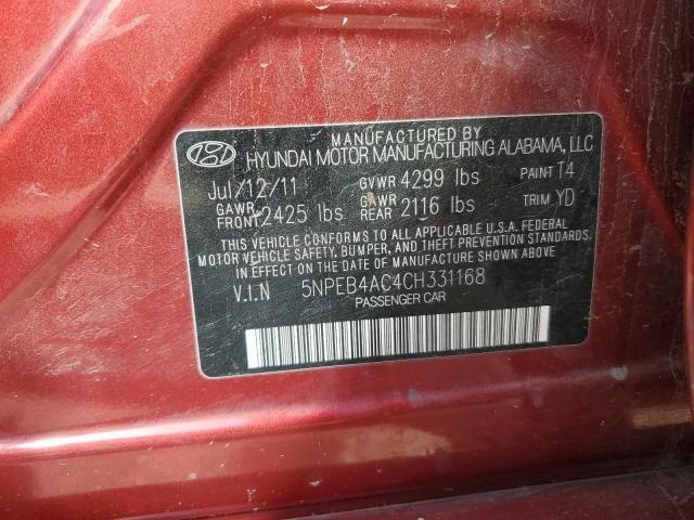 2012 HYUNDAI SONATA GLS - 5NPEB4AC4CH331168