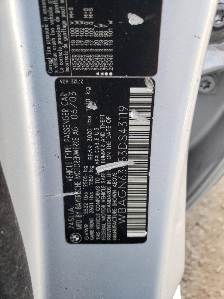 Lot #3275187182 2003 BMW 745 LI