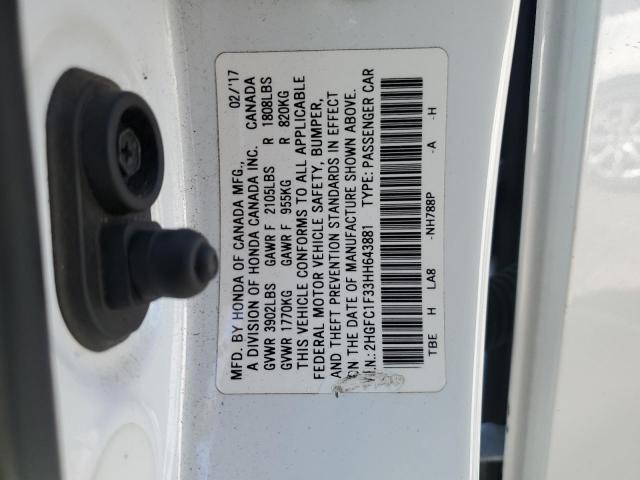 2017 HONDA CIVIC EX #3303937706