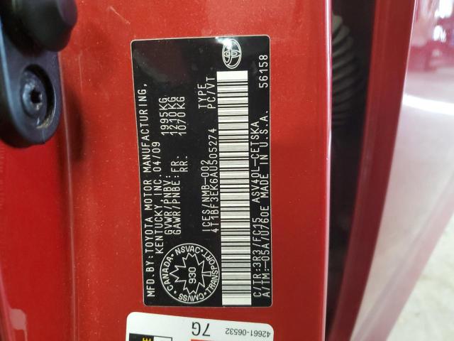 2010 TOYOTA CAMRY BASE - 4T1BF3EK6AU505274