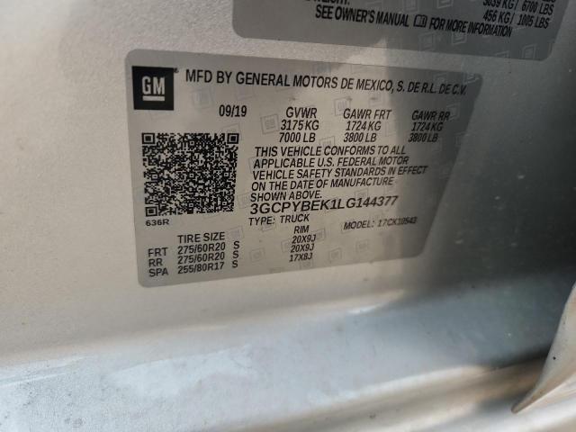 2020 CHEVROLET SILVERADO K1500 CUSTOM 3GCPYBEK1LG144377