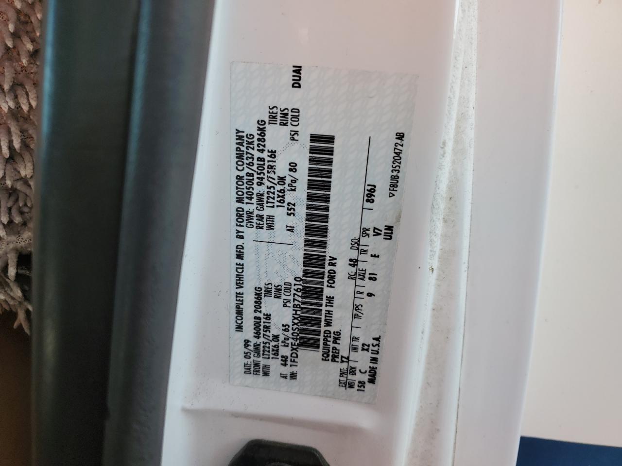 Lot #3259707386 1999 OTHER TIOGA SL FORD