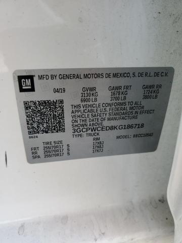 2019 CHEVROLET SILVERADO - 3GCPWCED8KG186718