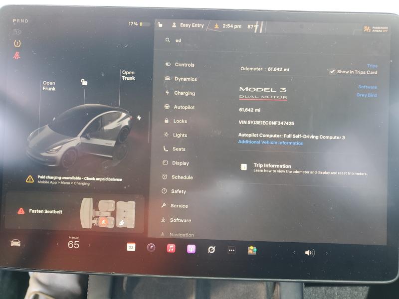 2022 TESLA MODEL 3 - 5YJ3E1EC0NF347425