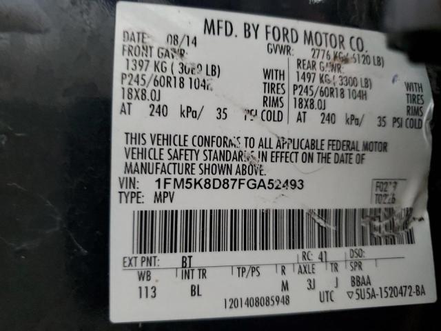 2015 FORD EXPLORER X - 1FM5K8D87FGA52493