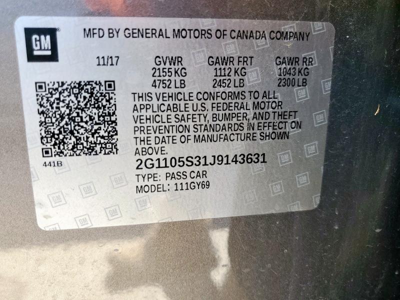 2018 CHEVROLET IMPALA LT - 2G1105S31J9143631