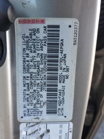 2002 TOYOTA CAMRY LE #3304560443