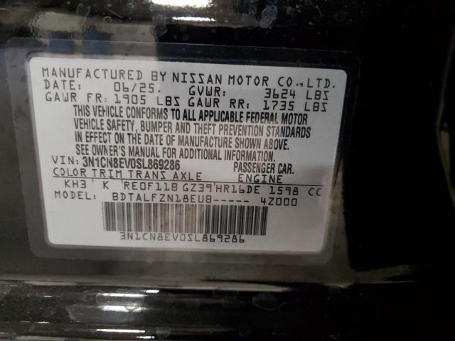 2025 NISSAN VERSA SV 3N1CN8EV0SL869286