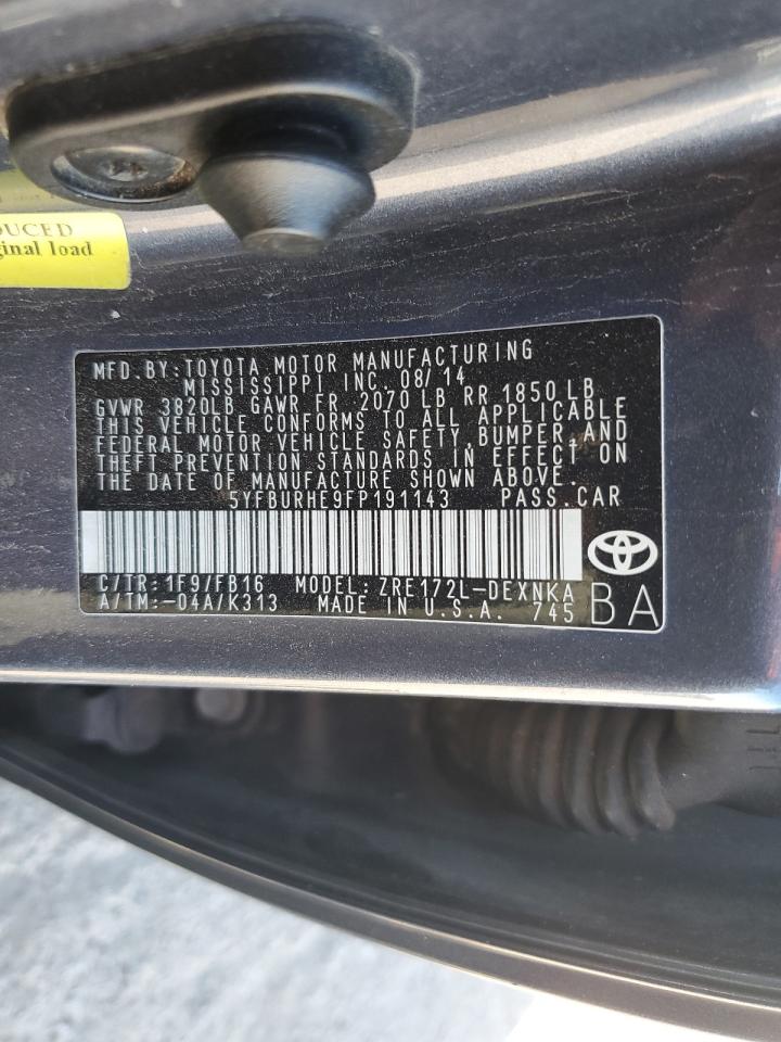 Lot #3302663012 2015 TOYOTA COROLLA L
