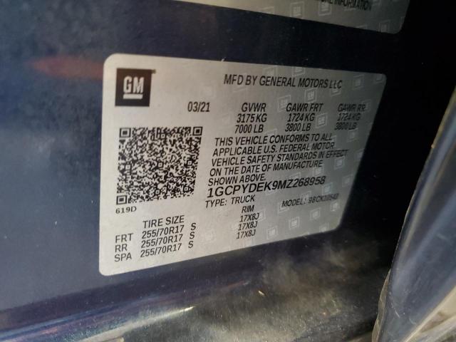 2021 CHEVROLET SILVERADO 1GCPYDEK9MZ268958