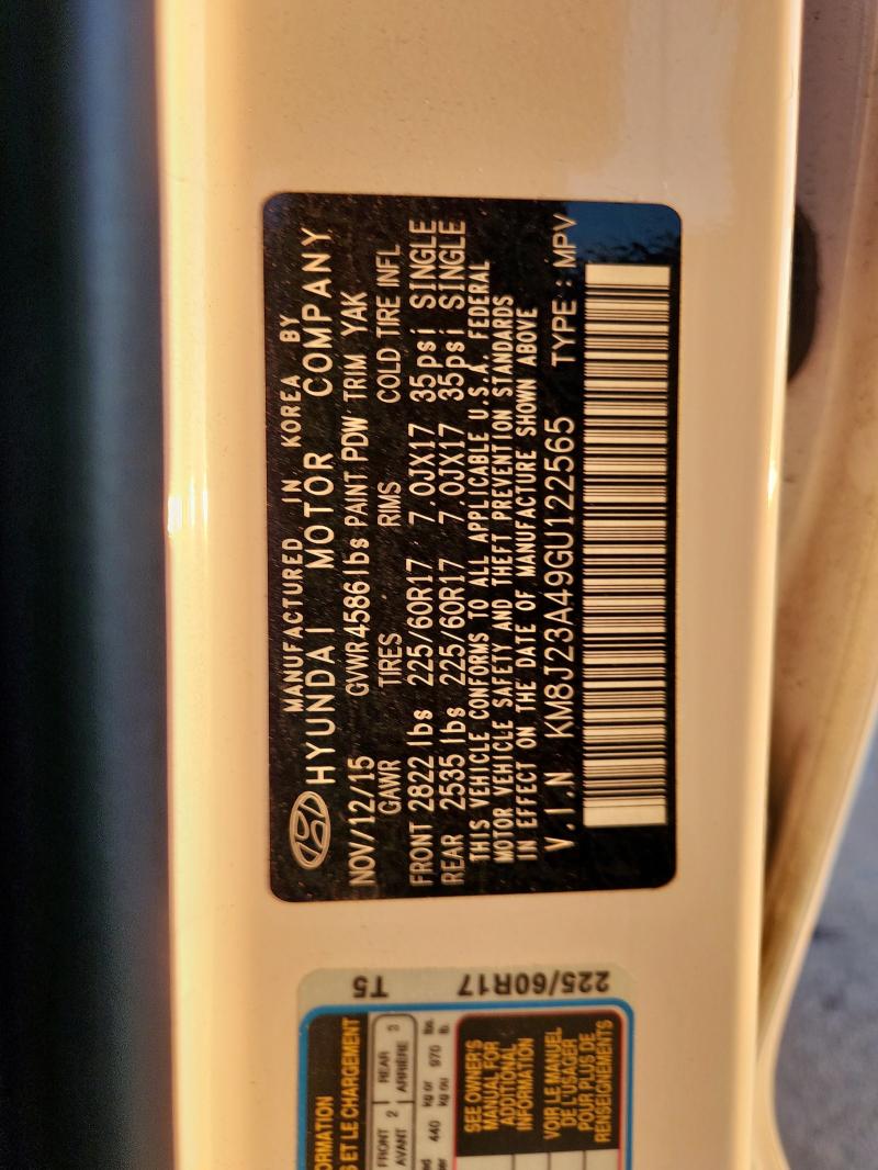 2016 HYUNDAI TUCSON SE KM8J23A49GU122565