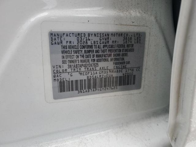 2016 NISSAN SENTRA S #3286650298