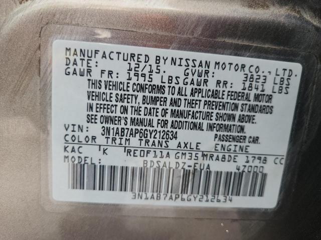 2016 NISSAN SENTRA S #3286927221