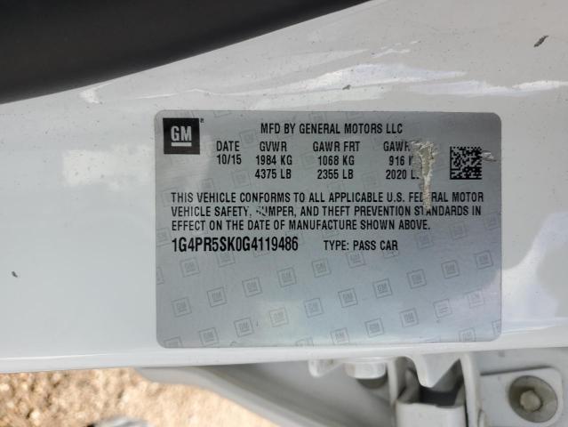 2016 BUICK VERANO CON 1G4PR5SK0G4119486