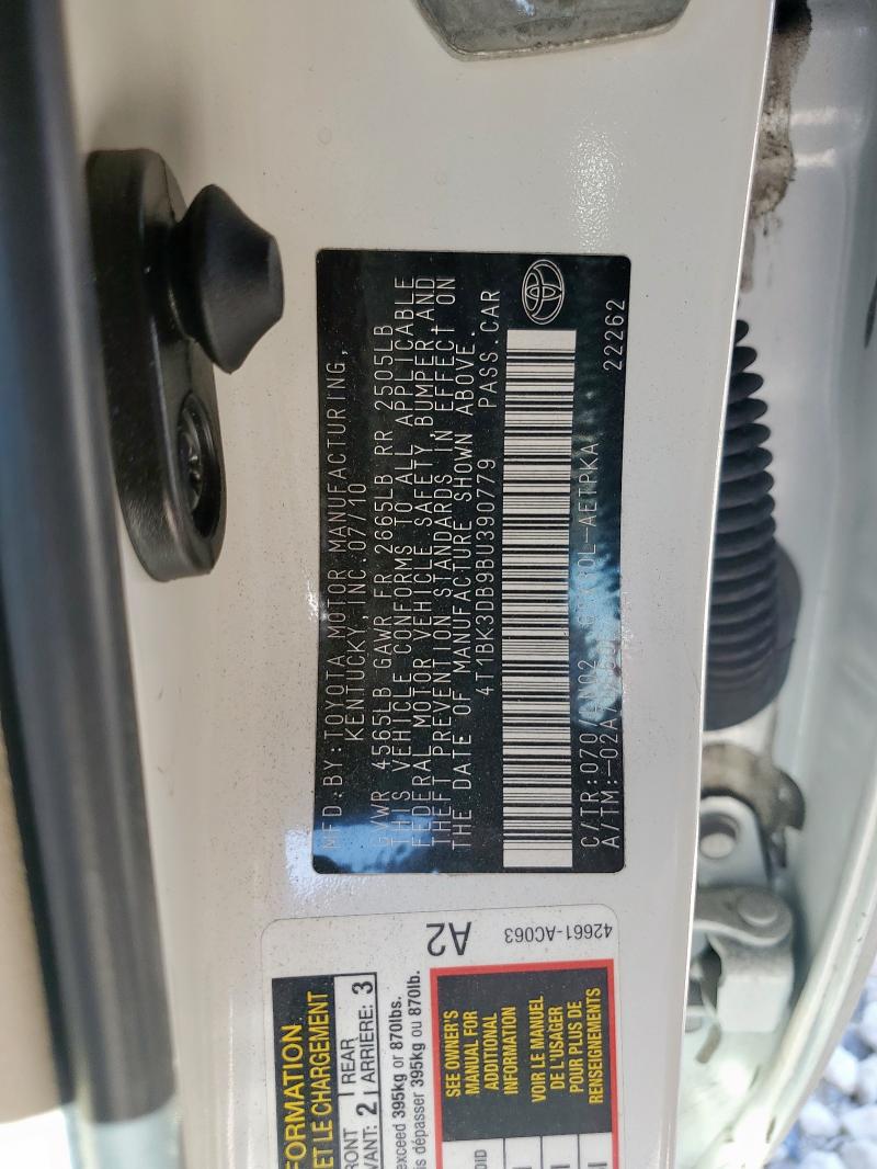 2011 TOYOTA AVALON BAS #3312723329