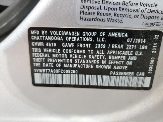 2015 VOLKSWAGEN PASSAT SE #3303779441