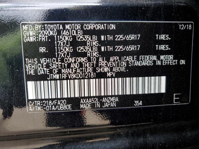 2019 TOYOTA RAV4 XLE - JTMW1RFV8KD012181