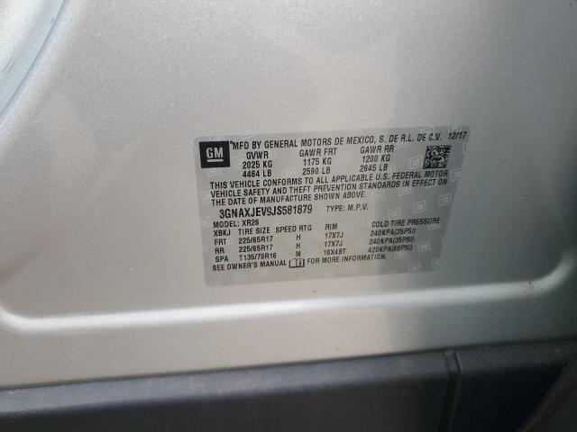 2018 CHEVROLET EQUINOX LT - 3GNAXJEV9JS581879