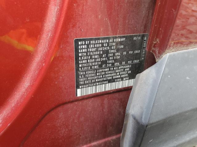 2015 VOLKSWAGEN TIGUAN S #3278786639