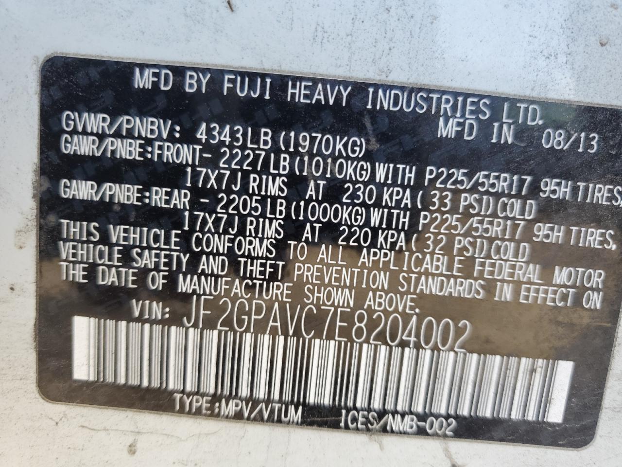 SUBARU XV 2.0 PREMIUM