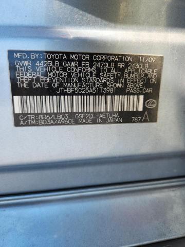 2010 LEXUS IS 250 - JTHBF5C25A5113981