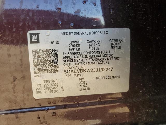 2018 BUICK ENCLAVE PR 5GAEVBKW2JJ192247