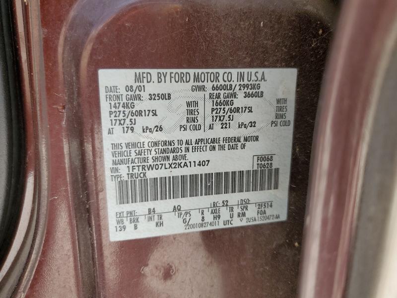 2002 FORD F150 SUPER #3293429406