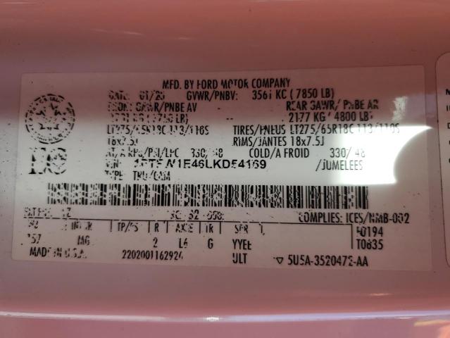 2020 FORD F150 SUPER - 1FTFW1E46LKD54169