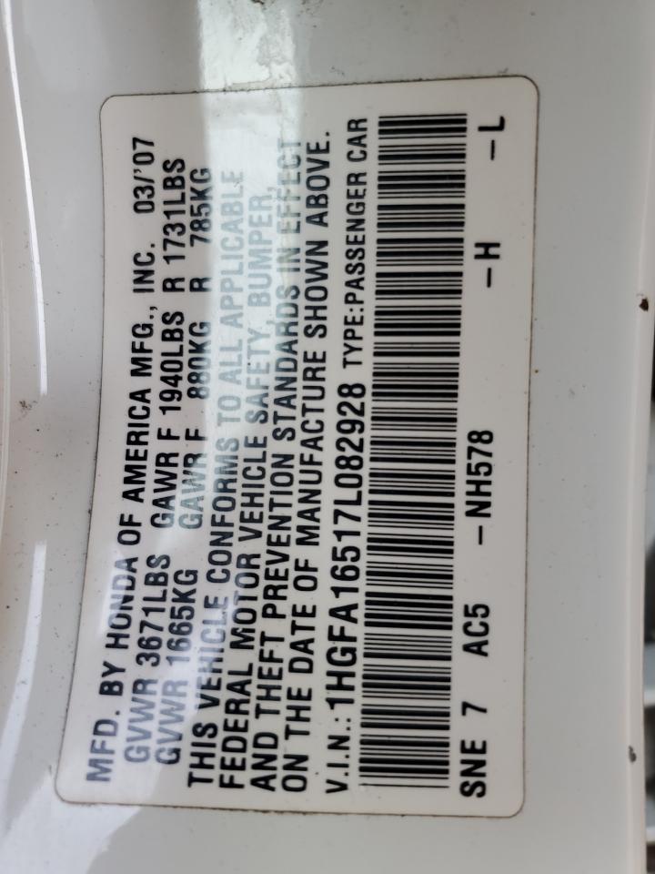 Lot #3273849207 2007 HONDA CIVIC LX