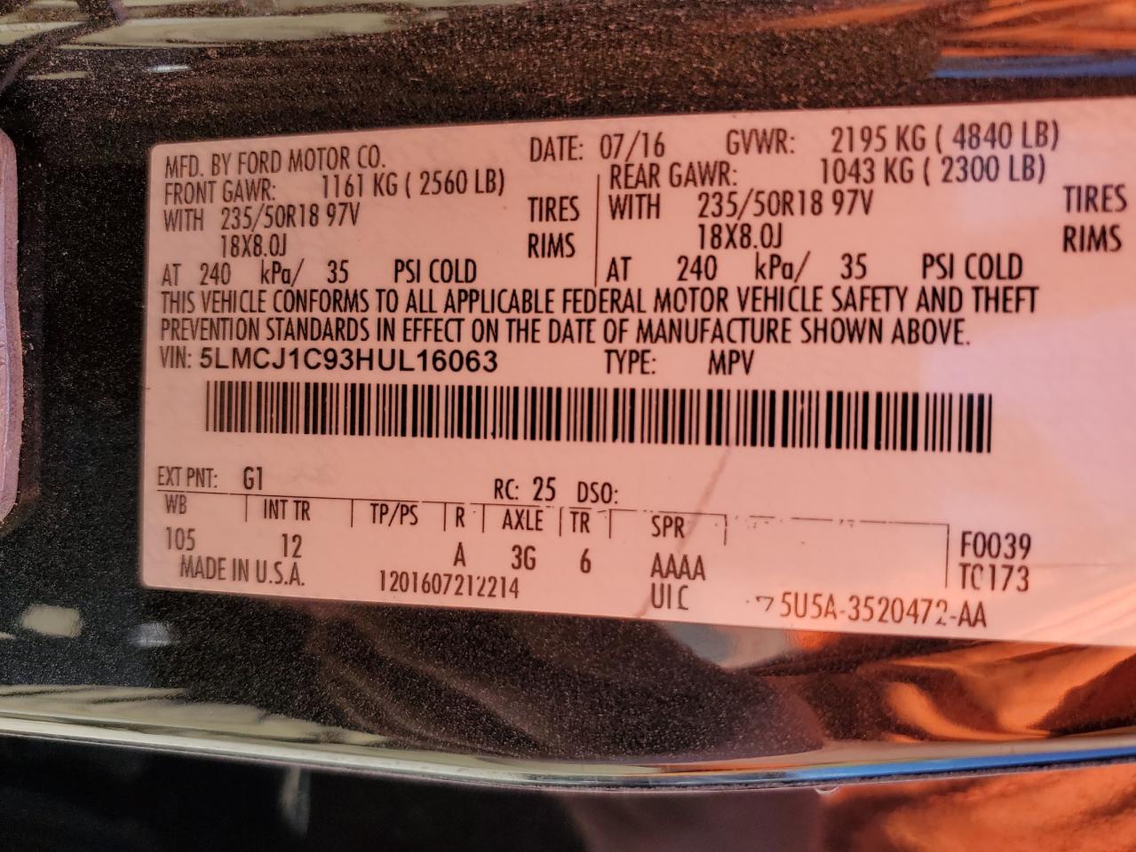 LINCOLN MKC PREMIERE