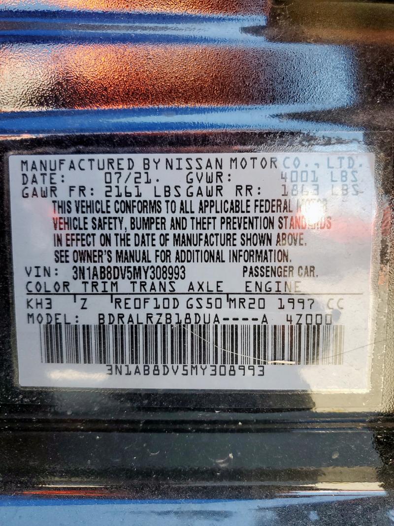 2021 NISSAN SENTRA SR 3N1AB8DV5MY308993