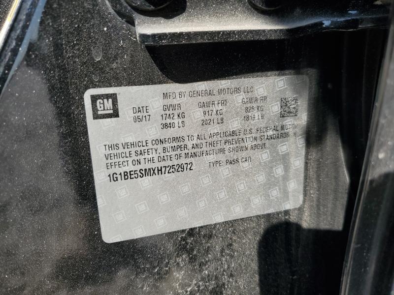 2017 CHEVROLET CRUZE LT - 1G1BE5SMXH7252972