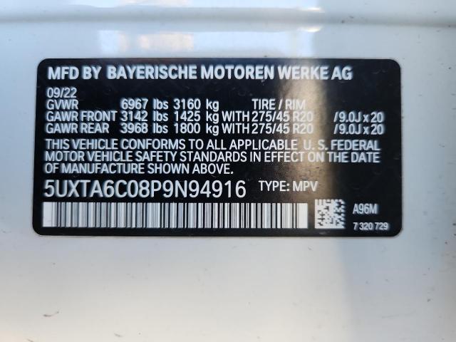 2023 BMW X5 XDRIVE4 - 5UXTA6C08P9N94916