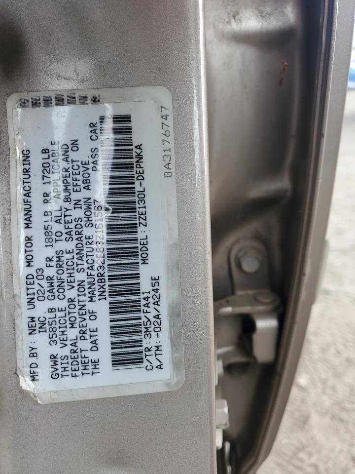 Lot #3274774273 2003 TOYOTA COROLLA CE