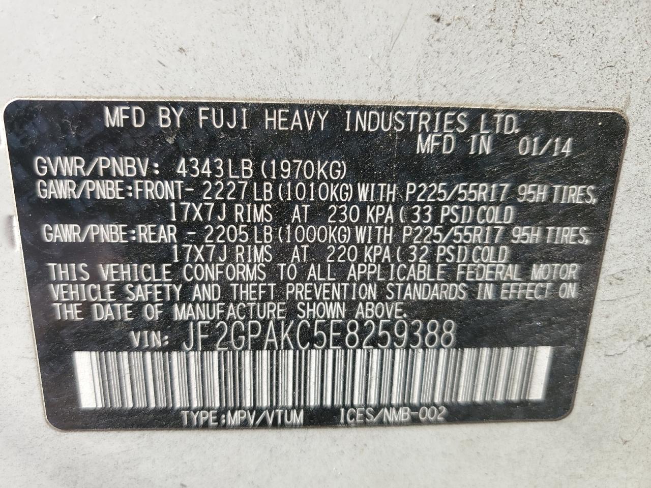 SUBARU XV 2.0 LIMITED