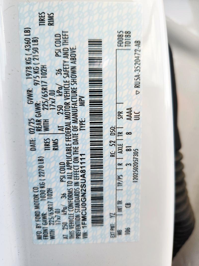 2025 FORD ESCAPE ACT #3311609296