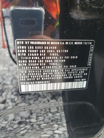 2019 VOLKSWAGEN TIGUAN SEL 3VV4B7AX1KM064842