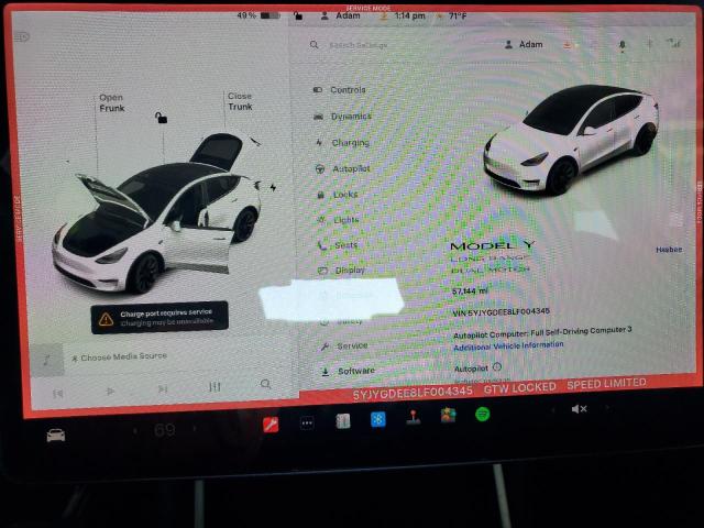 2020 TESLA MODEL Y - 5YJYGDEE8LF004345