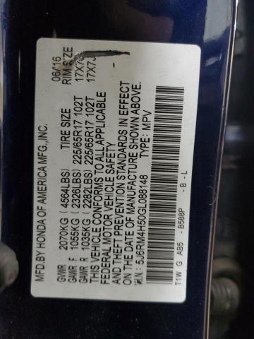 2016 HONDA CR-V EX #3278802614