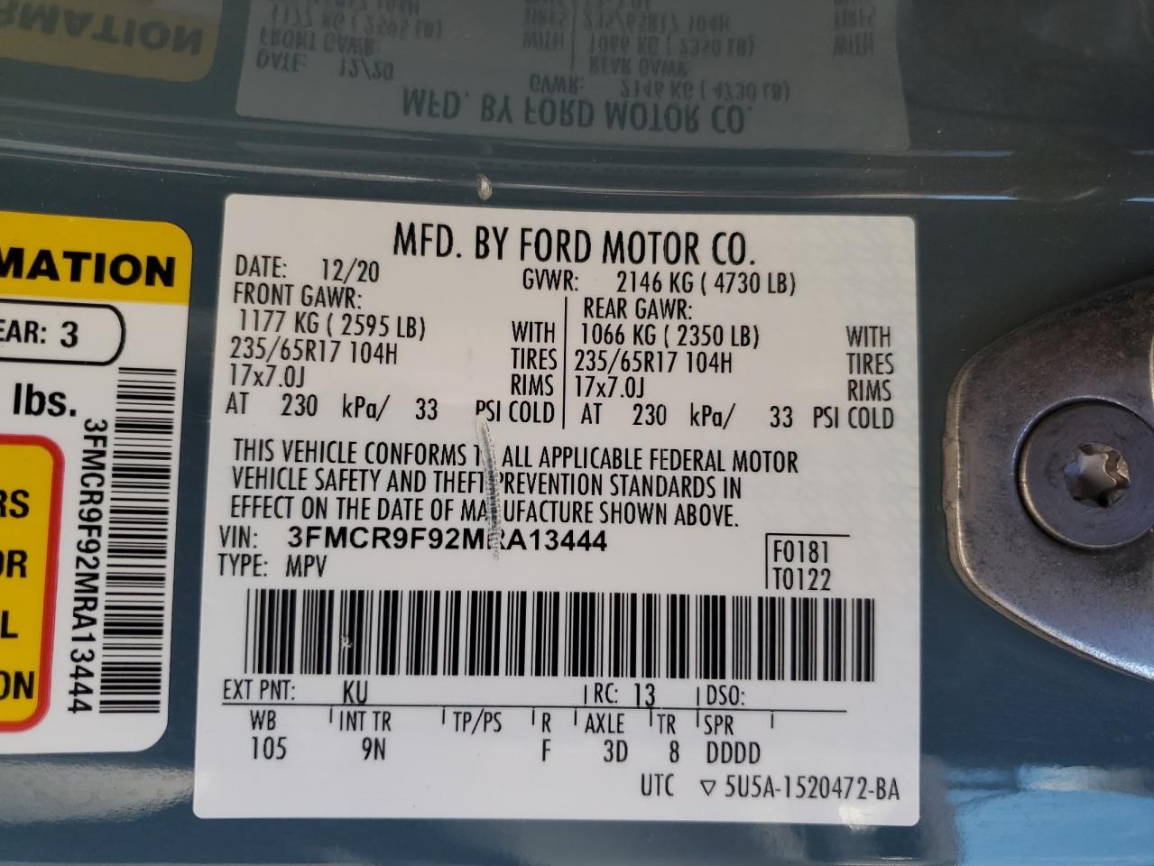 FORD BRONCO SPORT FIRST EDITION