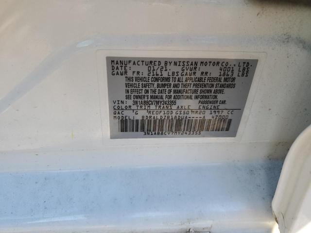 2021 NISSAN SENTRA SV 3N1AB8CV7MY243355