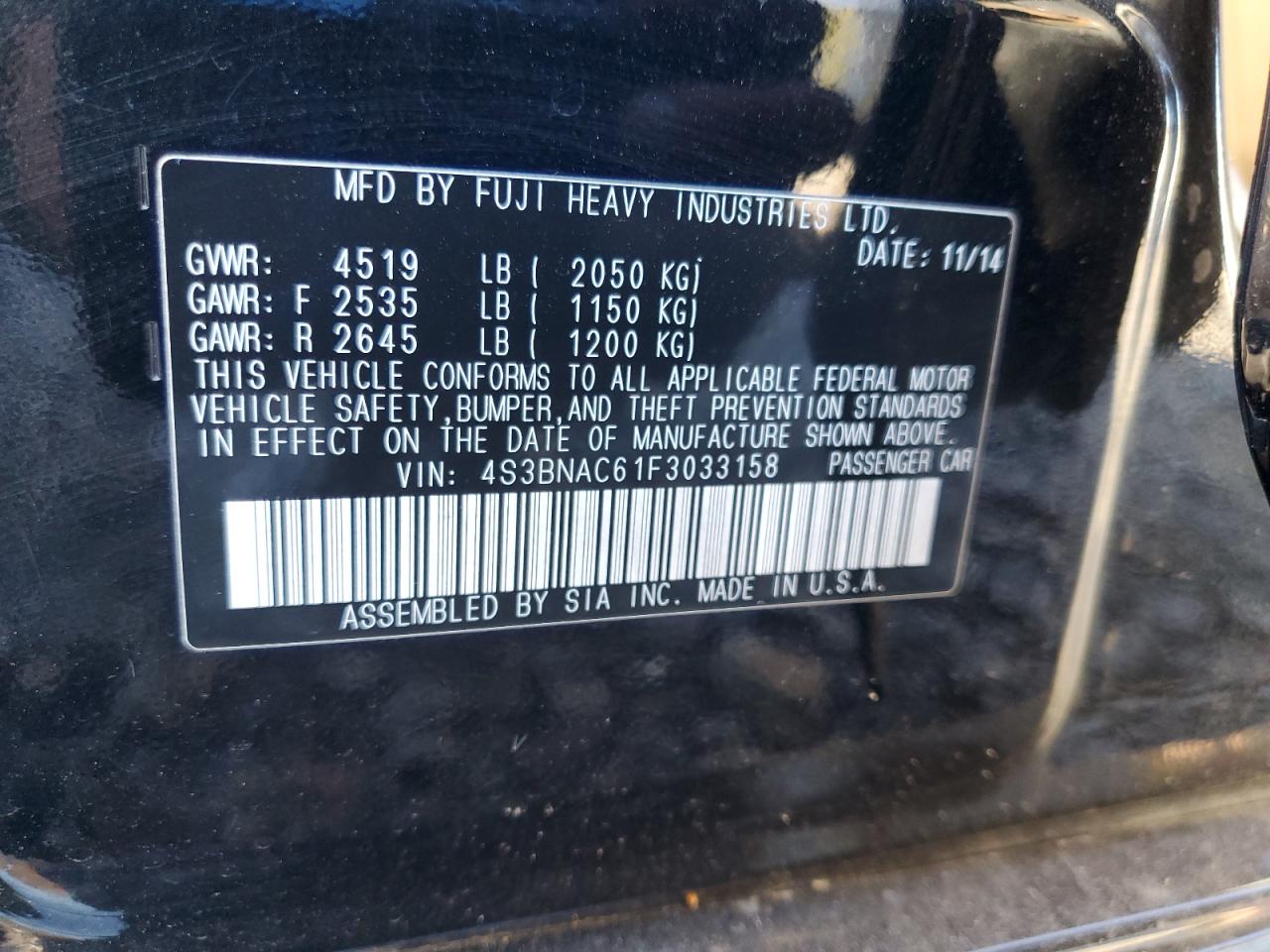 SUBARU LEGACY 2.5I PREMIUM