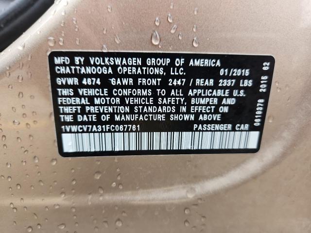 2015 VOLKSWAGEN PASSAT SEL #3286693301