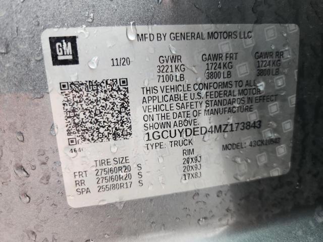 2021 CHEVROLET SILVERADO - 1GCUYDED4MZ173843