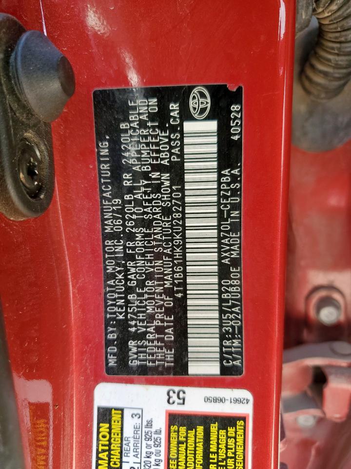 Lot #3315703720 2019 TOYOTA CAMRY XSE