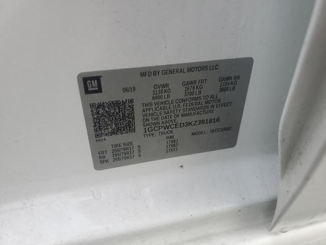 2019 CHEVROLET SILVERADO - 1GCPWCED3KZ391816