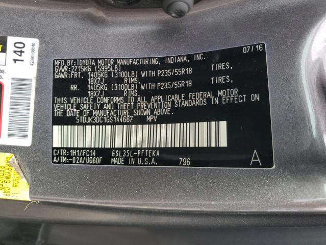 2016 TOYOTA SIENNA LE 5TDJK3DC1GS144667
